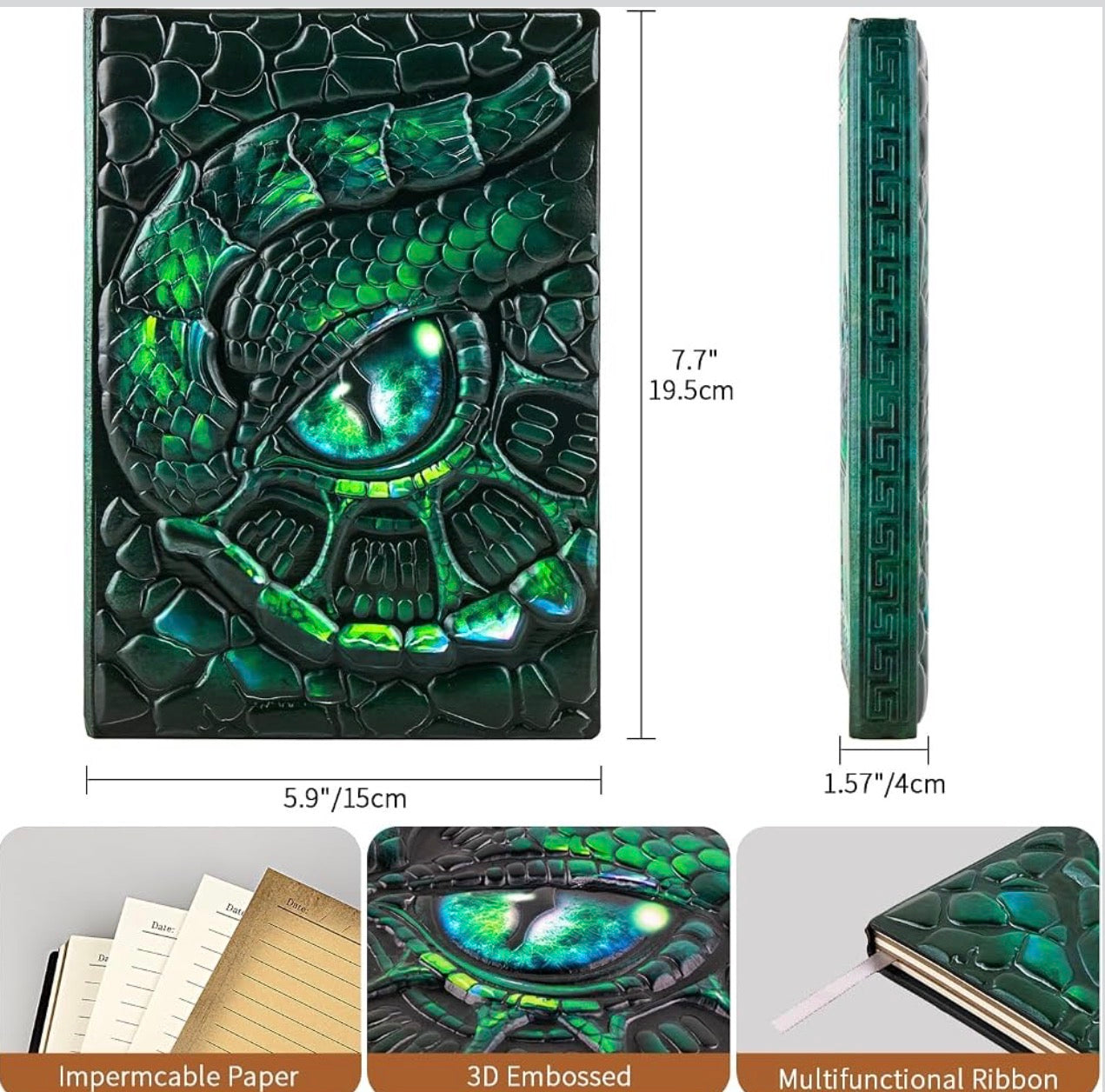 3D Dragon Leather Journal