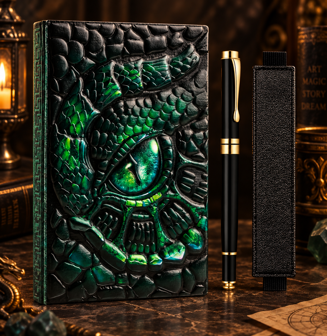 3D Dragon Leather Journal