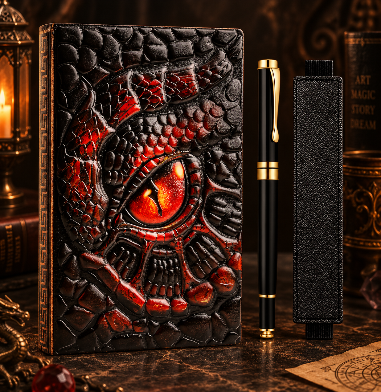 3D Dragon Leather Journal