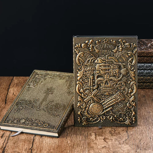 Skull Embossed Vintage Notebook – Pirate Journal 🏴‍☠️