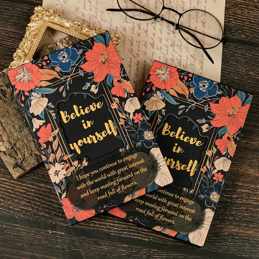 “Believe in Yourself” Floral Hardcover Notebook