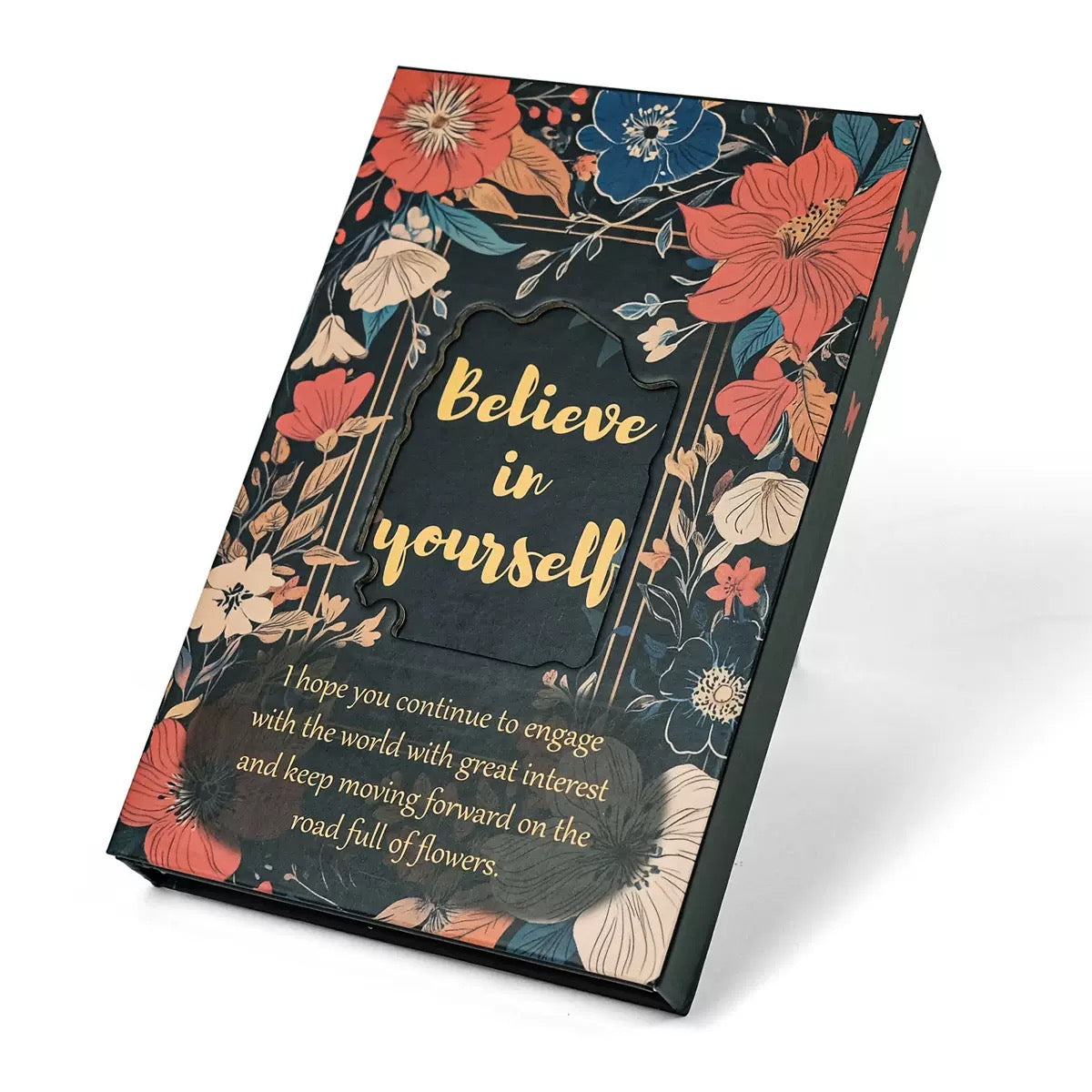 “Believe in Yourself” Floral Hardcover Notebook